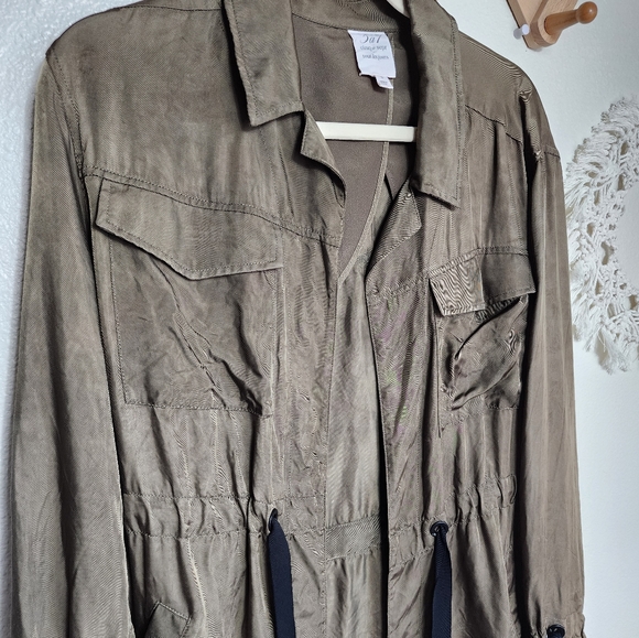 Cinq a Sept Mathieu Twill Jacket Women's S Olive Green Drawstring Waist … - Picture 3 of 11